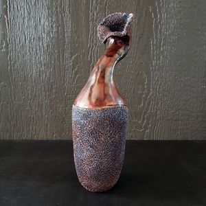 Signed Judy Winard Ceramics 15" Studio Art Pottery OOAK Modernist Ceramic Vase